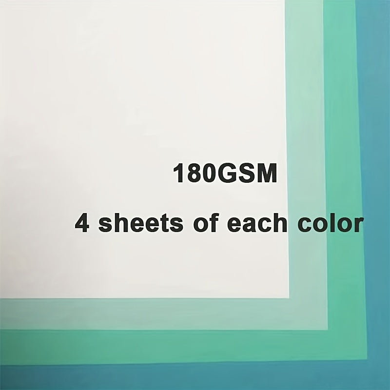 16pcs A4 Teal Macarons Cards 21x27cm 180GSM