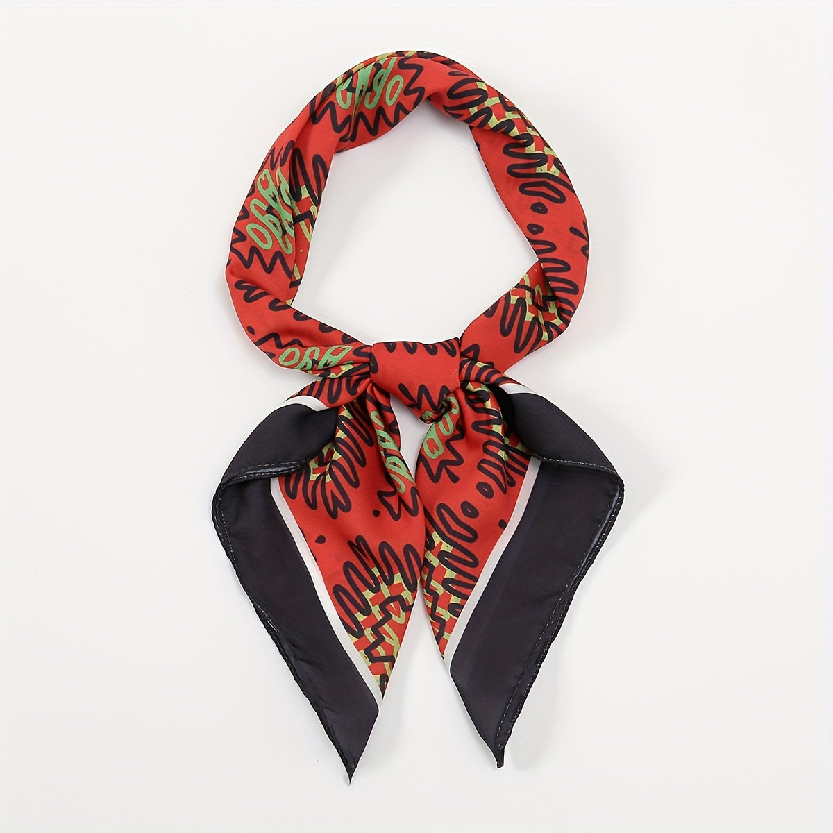 Red Bandana Boho Printed Square Scarf Neckerchief Head Wrap