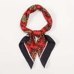 Red Bandana Boho Printed Square Scarf Neckerchief Head Wrap