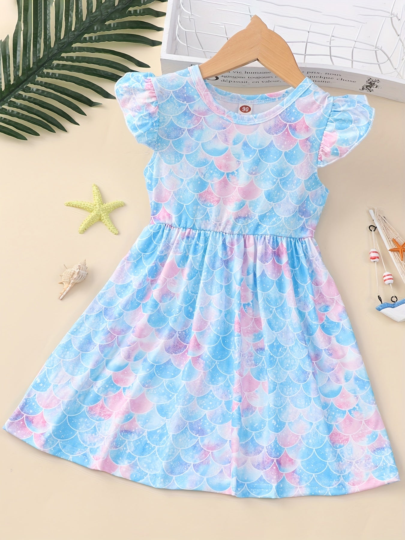 Summer Ruffle Short Sleeve Floral Tropical Dress Toddler Girls