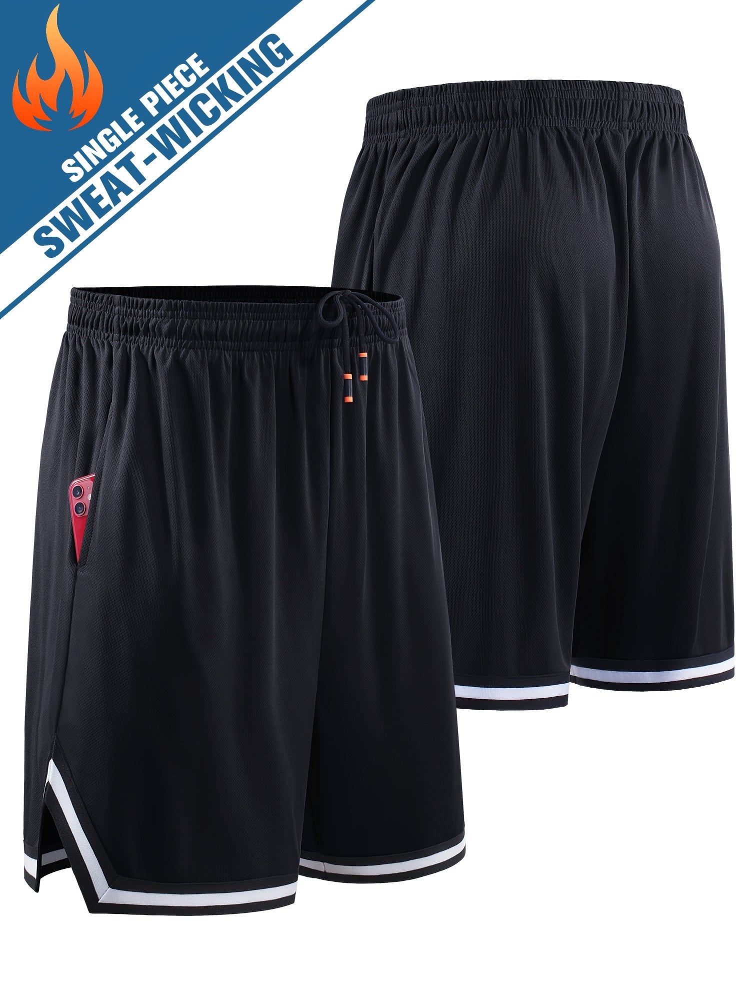Men's Quick Dry Sports Shorts Elastic Waistband Stretchy Fabric