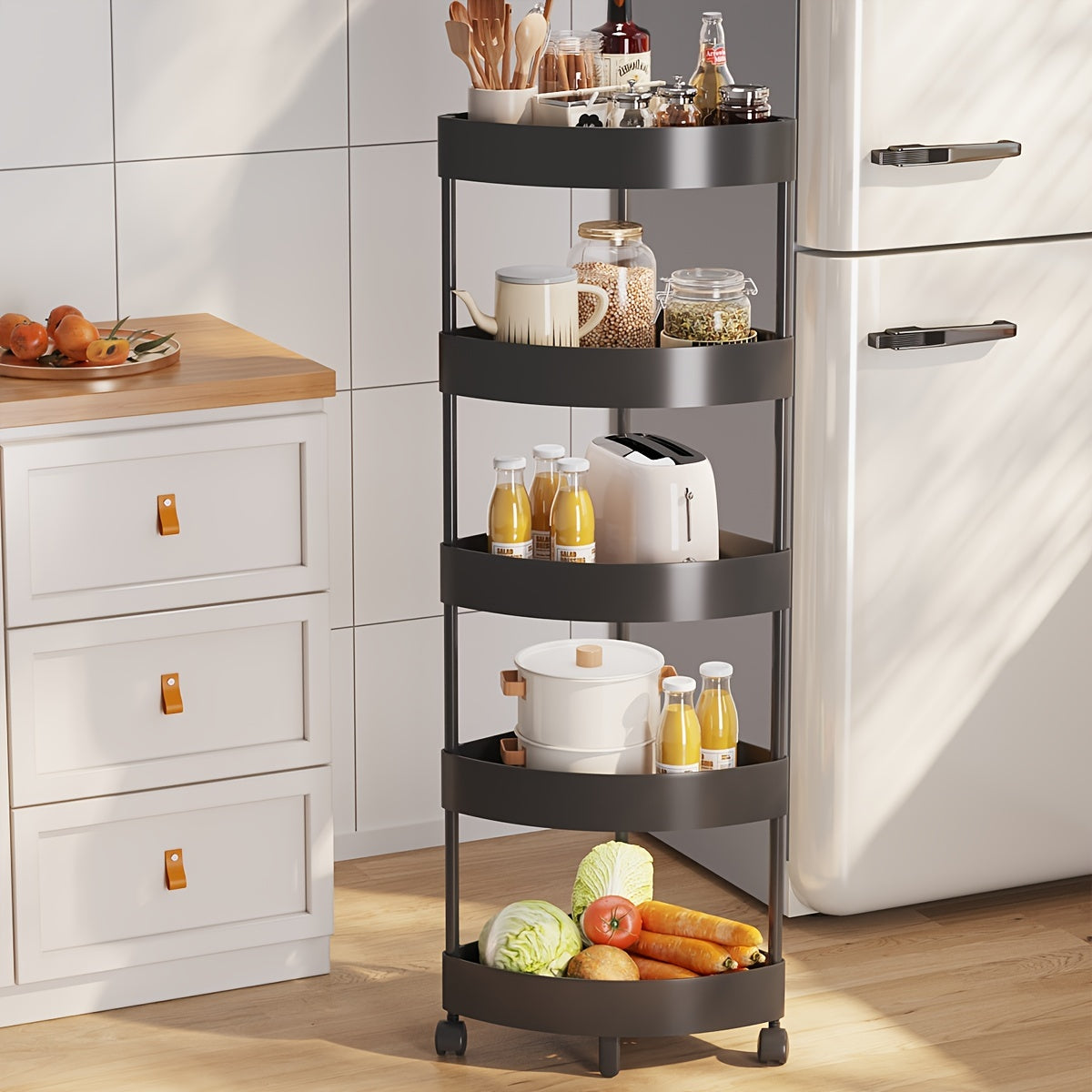 Multi Tier Storage Rack For Kitchen Corner Shelves