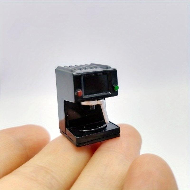2pcs Mini Dollhouse Coffee Machine, DIY Kitchen Decor Accessory