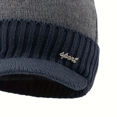 Men's Velvet Beanie Hat Winter Warm Knitted Hat For Outdoor Cycling