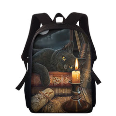 15" Cat 3D Print School Backpack Teenager Student Boys Girls Book Bag