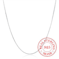 16-30 inch Thin 925 Sterling Silver 2mm Side Chain Necklace for Women Girls Kids