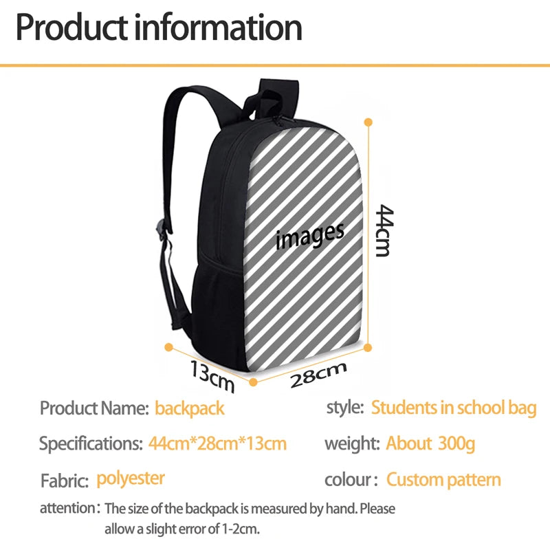 3D Print Dog Pug Backpack for Teens - Boys Girls School Bags