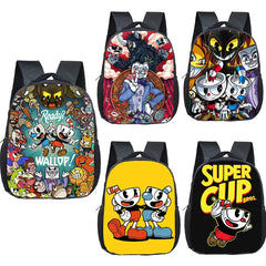 16 Inch Cartoon Cuphead Backpack 3D School Bag for Kids