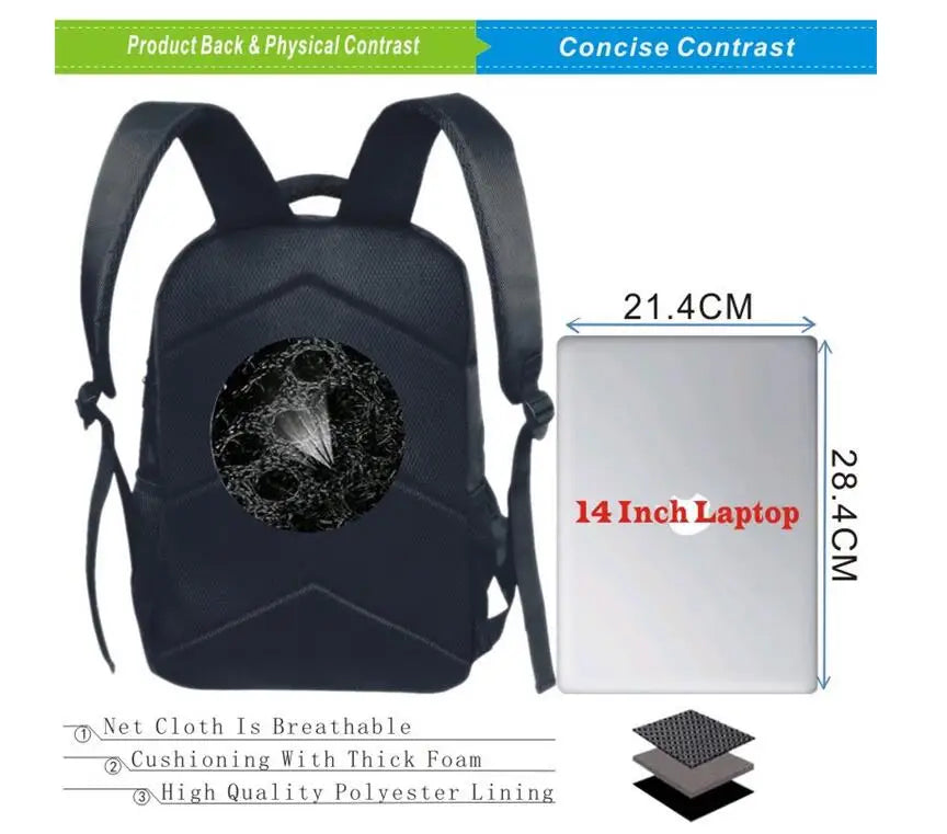 16 Inch Children Dinosaur Schoolbags Boys Shoulder Backpack Bags