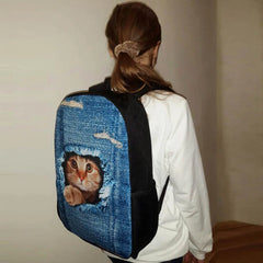 16in Kids Backpack Fox Print for Ages 6-15 Boys Girls Schoolbag