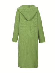  Casual Cardigan Women's Plus Solid Button Up Hooded Sweater Coat