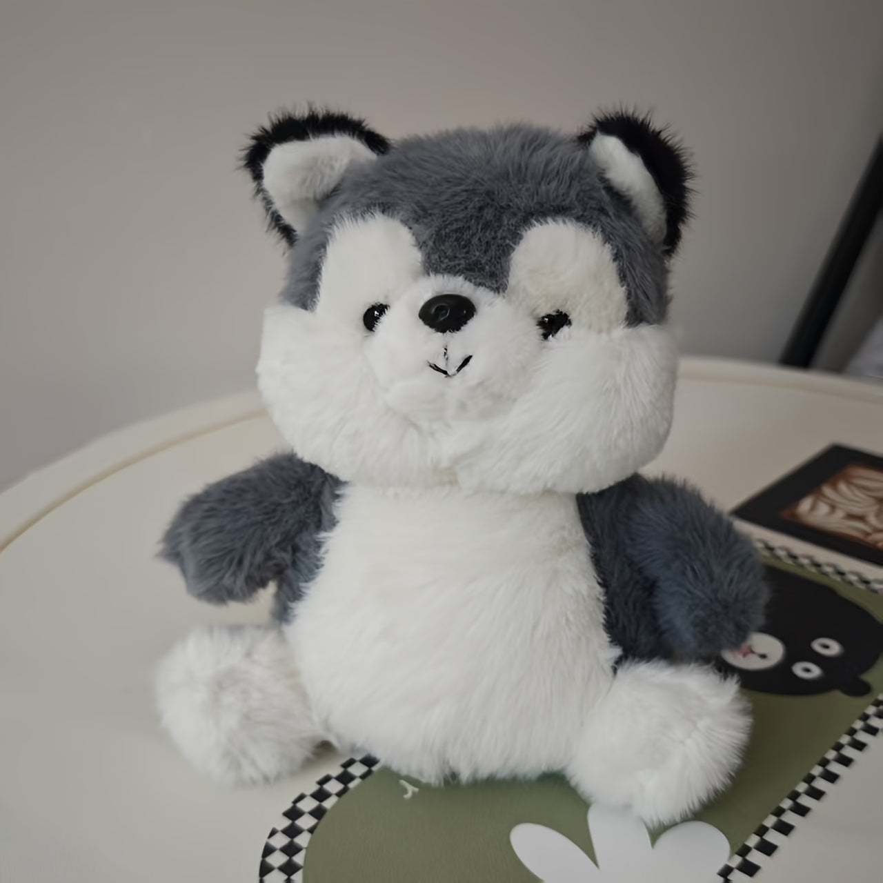 Weighted Husky Plush Toy with Beads Soft Stuffed Dog for All Ages