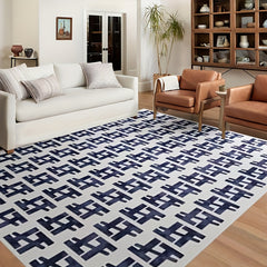 Geometric Pattern Velvet Area Rug for Living Room