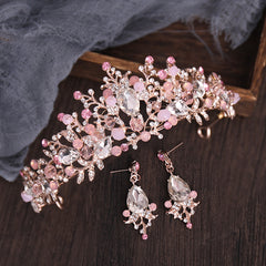 Crystal Crown Tiara Rhinestone Hair Accessories Set