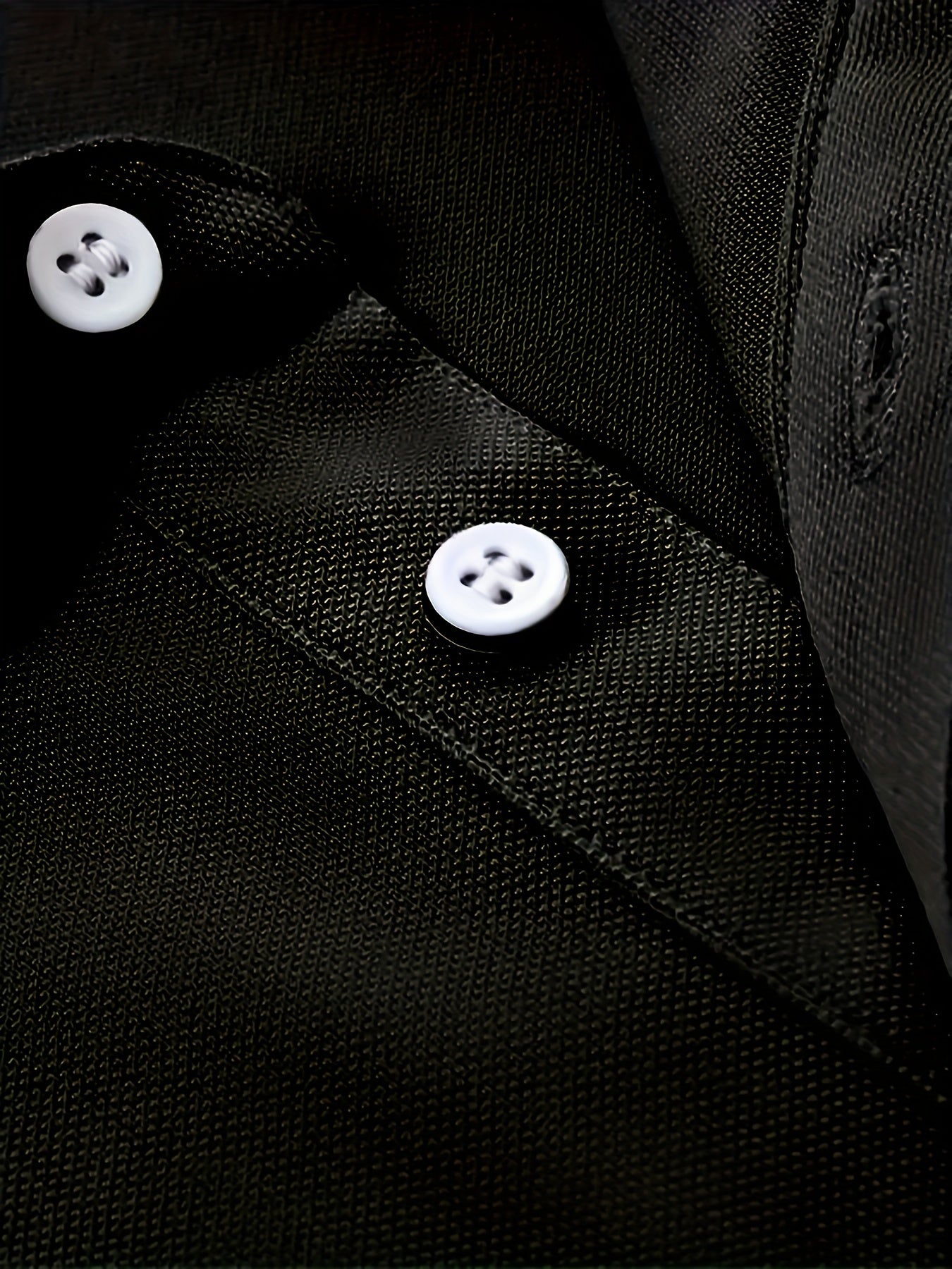 Men's Vintage Long Sleeve Polo Shirt Casual Lapel Button Up
