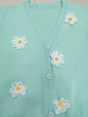  Floral Cardigan Long Sleeve V Neck