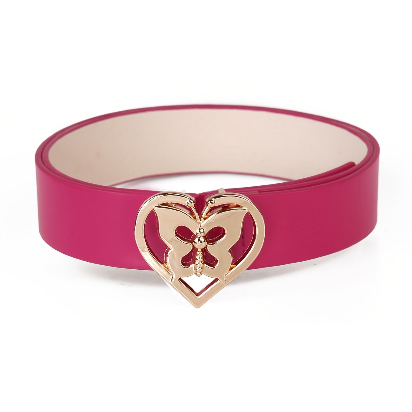 Y2K Rose Red PU Leather Belt Stylish Decorative Jeans Skirt Belt For Women