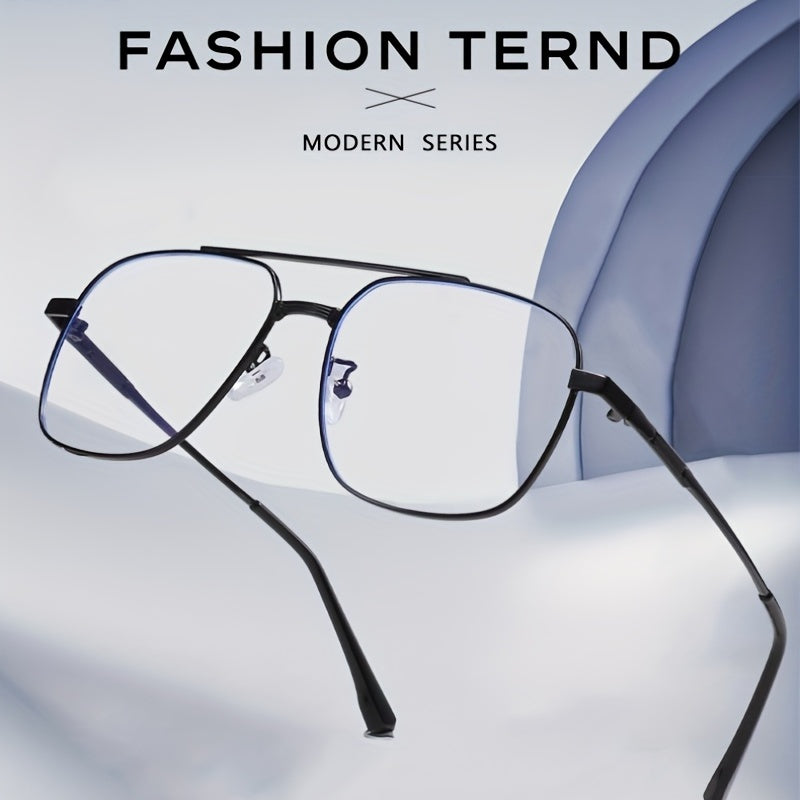 Retro Double Beam Men's Anti Light Business Glasses