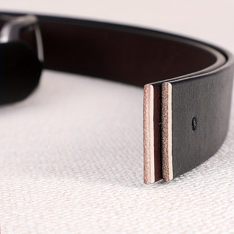 Men's Calfskin Leather Belt Pin Buckle Casual Belt For Jeans Pants