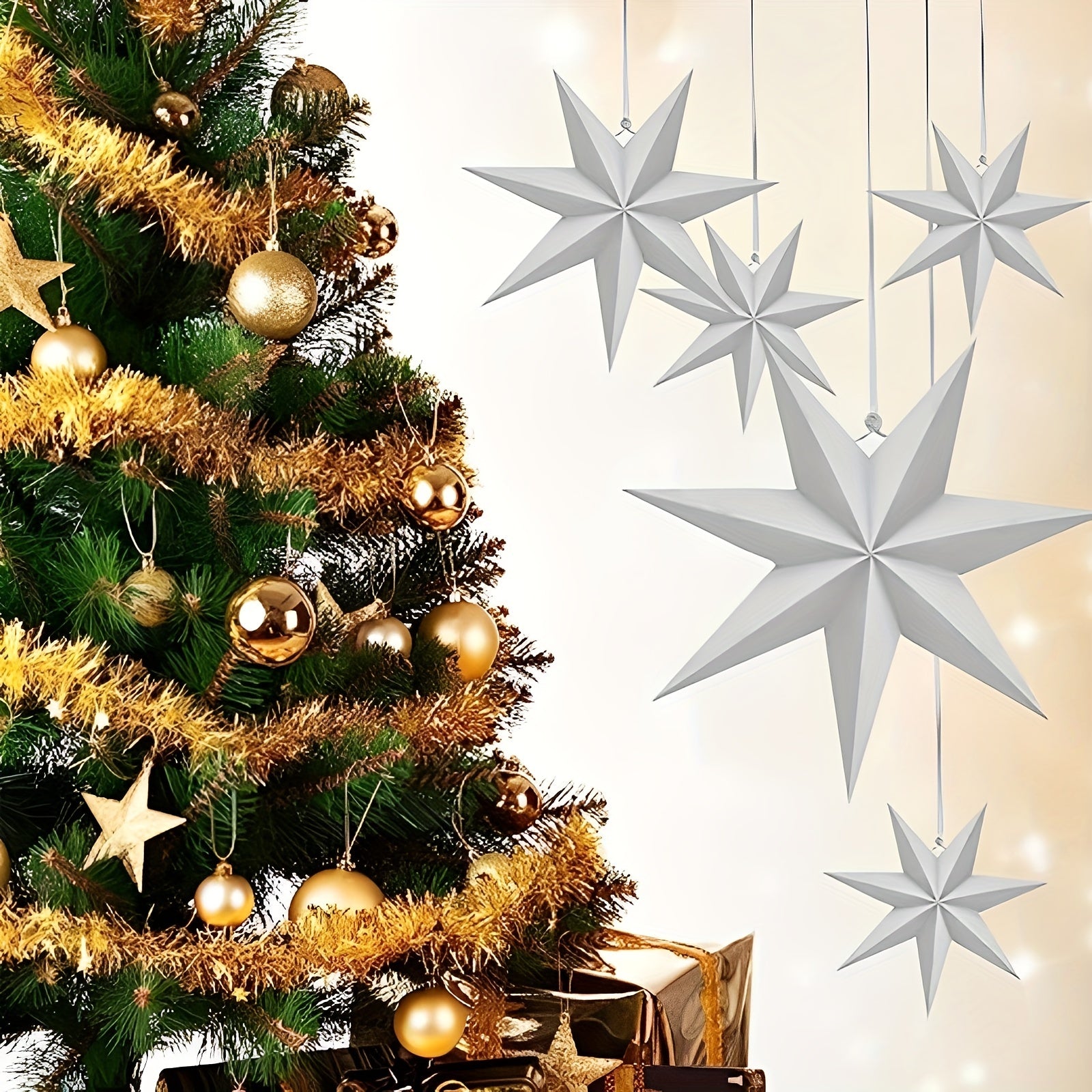 3D Large Paper Star Hanging Light Shade for Christmas Wedding
