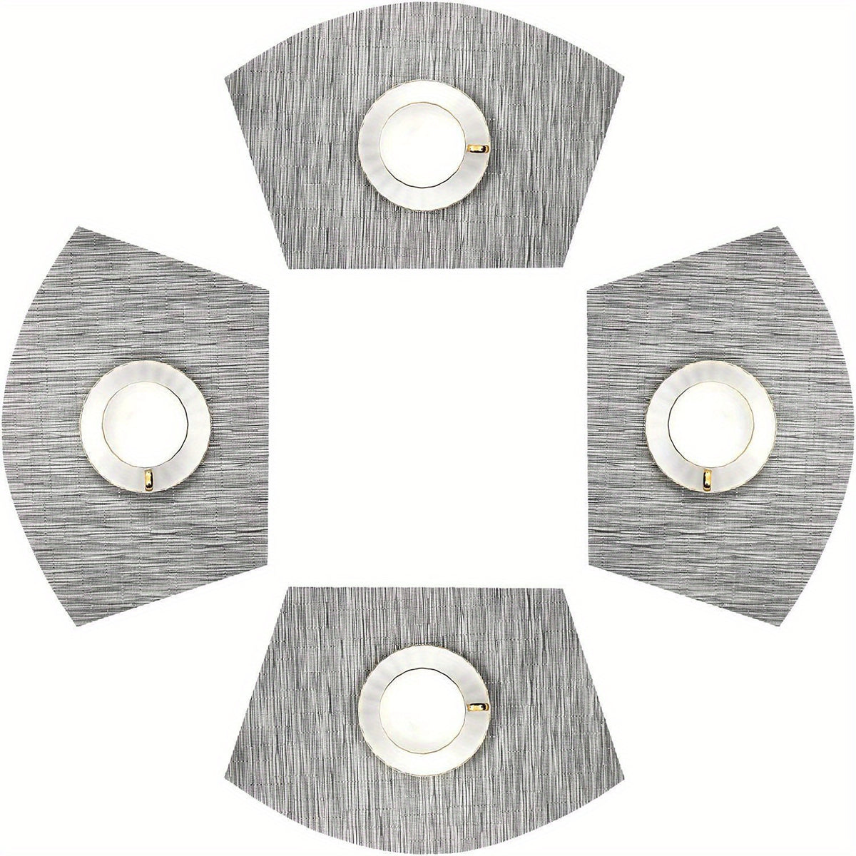 4pcs PVC Striped Placemats Washable Reusable Anti-fouling Heat Insulation Pads