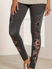  Floral Print High Rise Leggings