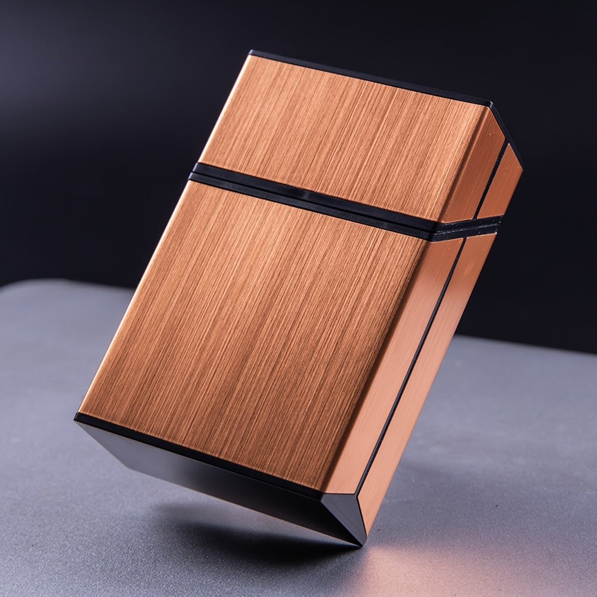 Metal Cigarette Case 20 Capacity Aluminum Mechanical Switch Gray