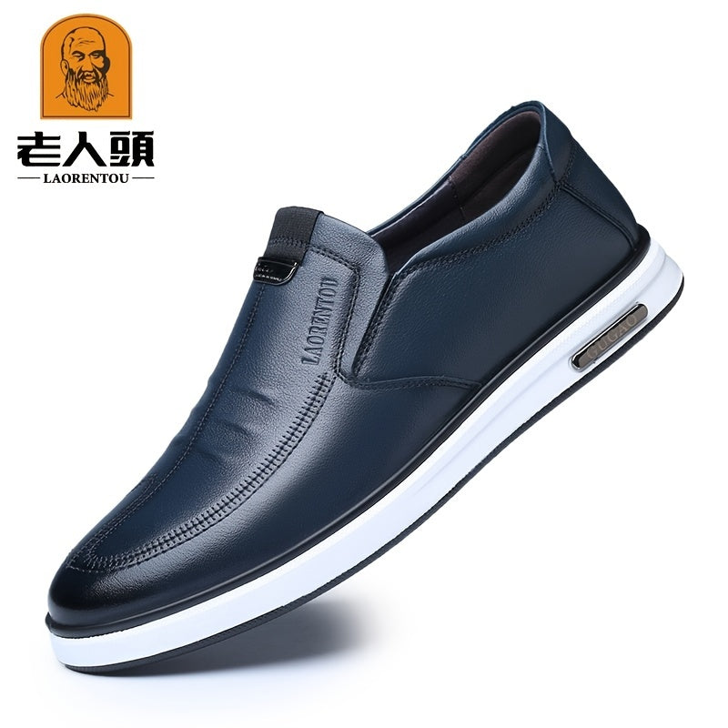 LAORENTOU Men's Leather Slip On Oxfords
