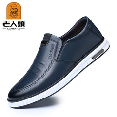 LAORENTOU Men's Leather Slip On Oxfords