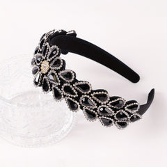 Crystal Rhinestone Headband Baroque Retro Wide Brim Hair Accessory
