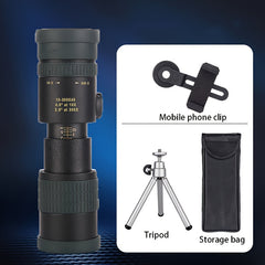 High-powered 10x40 Monocular Telescope with Phone Adapter & Tripod