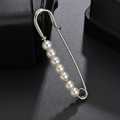 Anti-slip Faux Pearl Cardigan Buckle Waist Pin