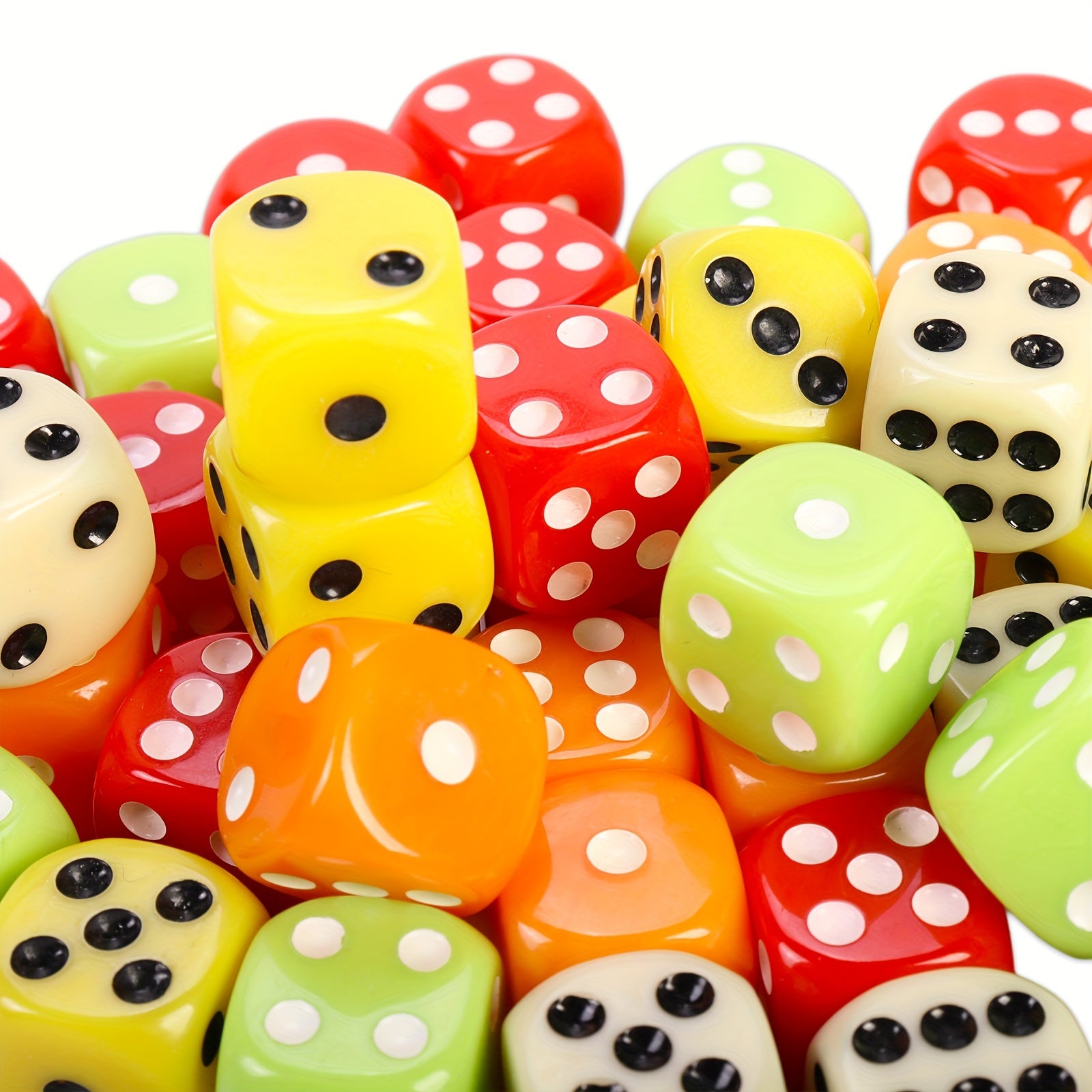 80pcs 16mm Colorful Dices With Flannelette Bag for Adults Games