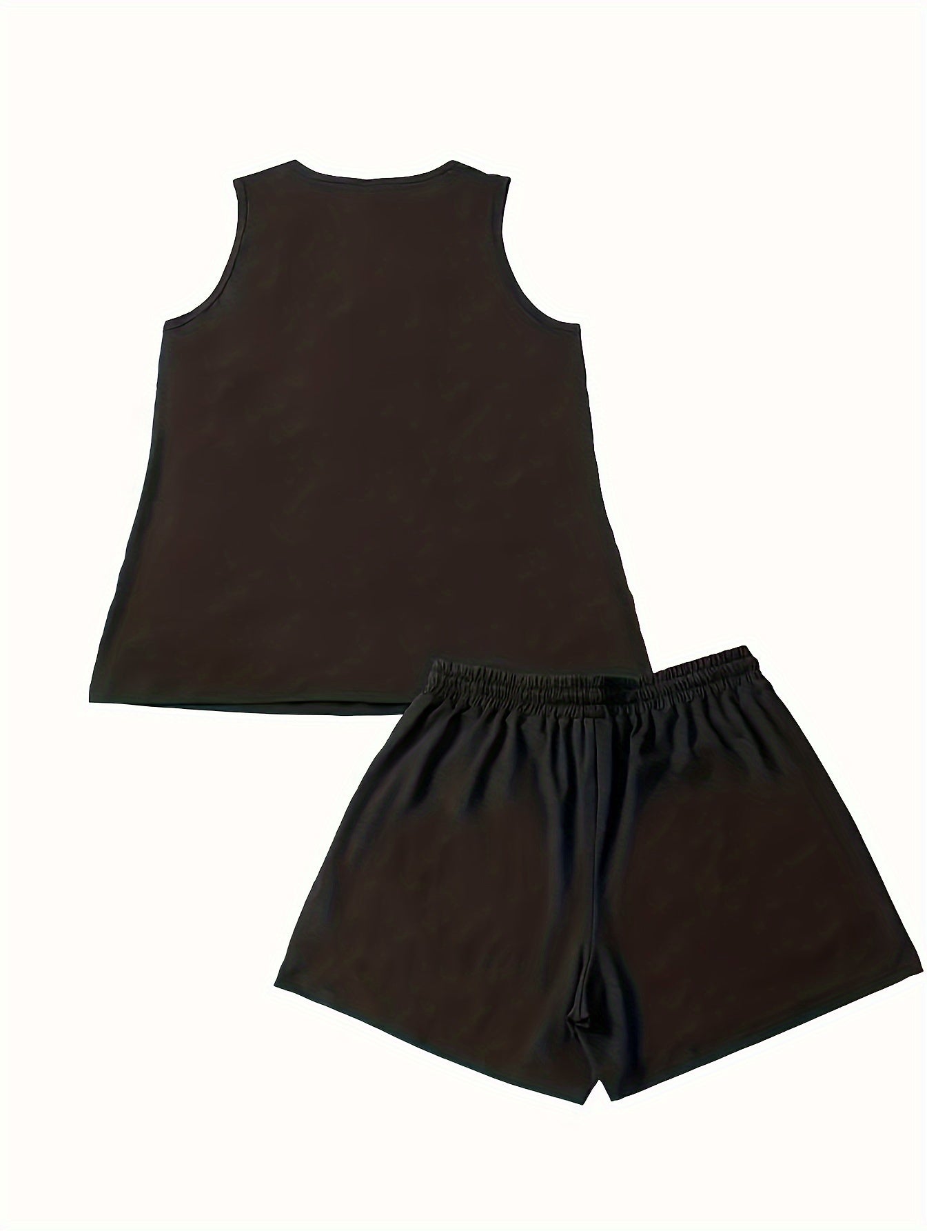  Skull & Coffee Print Lounge Set Tank Top & Shorts Pajama 2 Piece Set