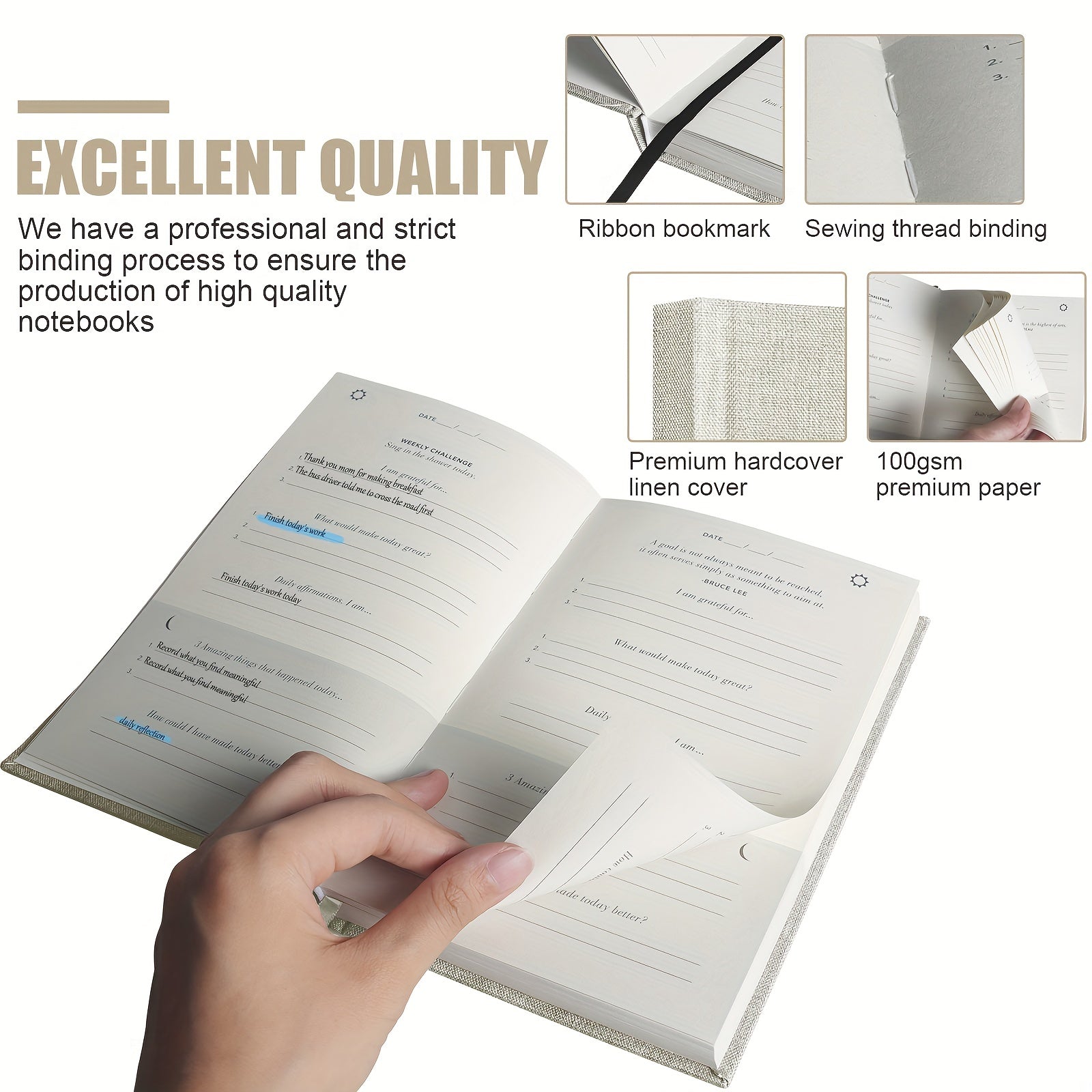 Gratitude Journal Daily Guide Hardcover