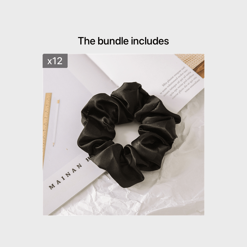 Silk Satin Neutral Hair Scrunchies Earth Toned Golden Hair Ties