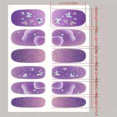 Butterfly Nail Art Stickers Self Adhesive Full Wrap Gel Nail Strips