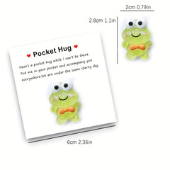 Pocket Hug Resin Animal Decoration with Encouraging Greeting Card