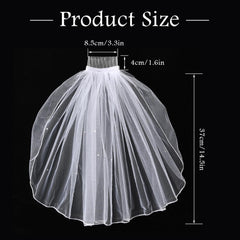 Short Bridal Veil with Satin Edge and Comb - Wedding Accessory