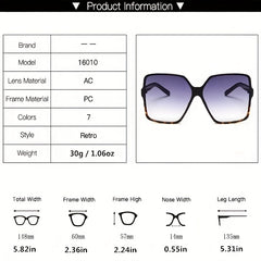 Large Square Sunglasses Jelly Frame Gradient Glasses UV400
