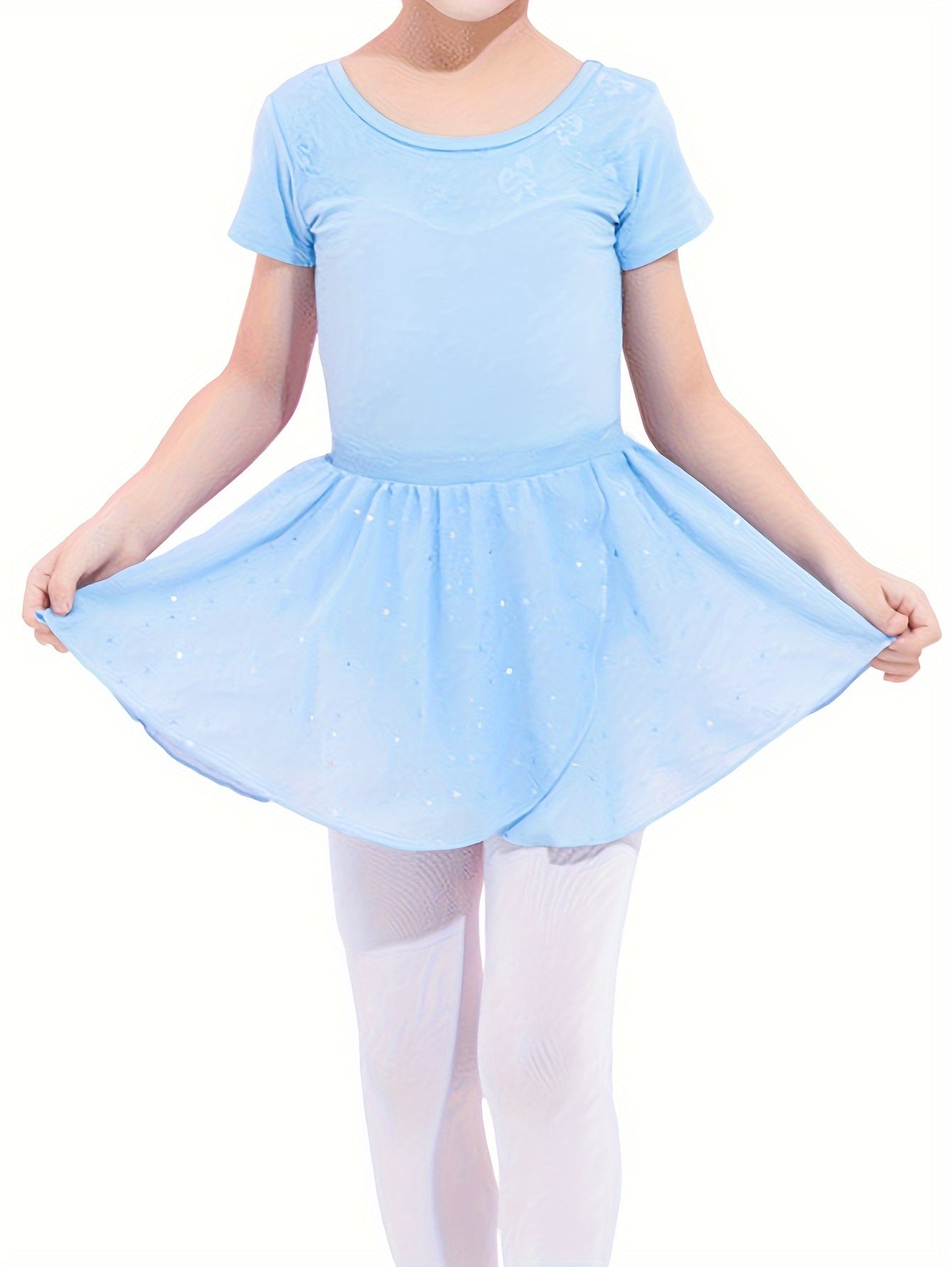 Sequin Mesh Dance Skirt Girls Ballet Skirt For Party Performance
