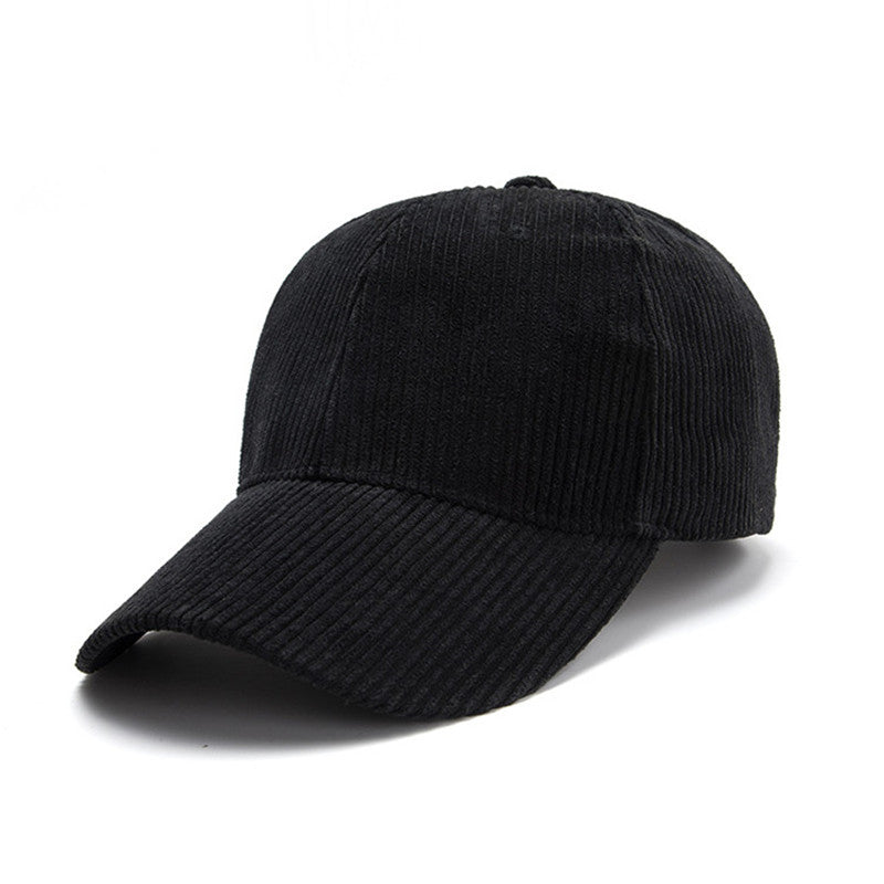 Solid Corduroy Strapback Cap Baseball Hat