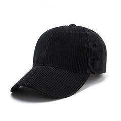 Solid Corduroy Strapback Cap Baseball Hat