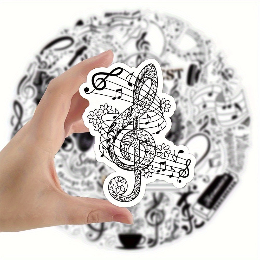 50pcs Musical Note Graffiti Stickers for Laptop Helmets Water Cup Decoration
