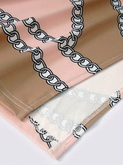  Casual Skirt Chain Print Drawstring Slim Fit Skirt