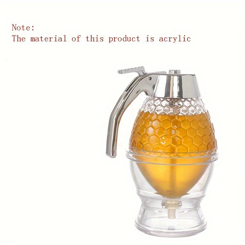 Clear Glass Honey Dispenser with Dipper Easy Squeeze Bottle Kitchen Supplies