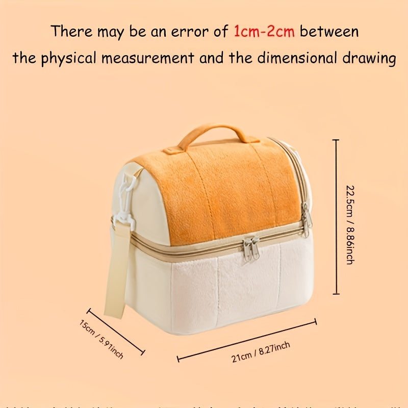 1pc Personalized Name Toast Lunch Bag Double Layer Insulation Bag