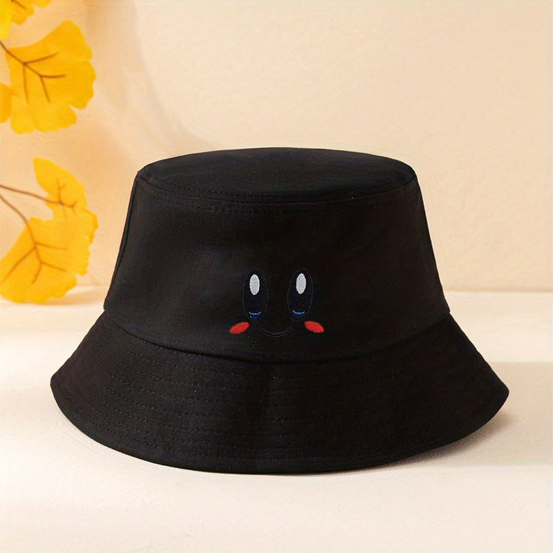 Embroidery Reversible Bucket Hat Candy Cartoon Basin Hat Sunscreen Fisherman Cap