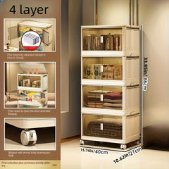 Foldable Storage Box With Lids & Handle - Stackable Shoes Storage