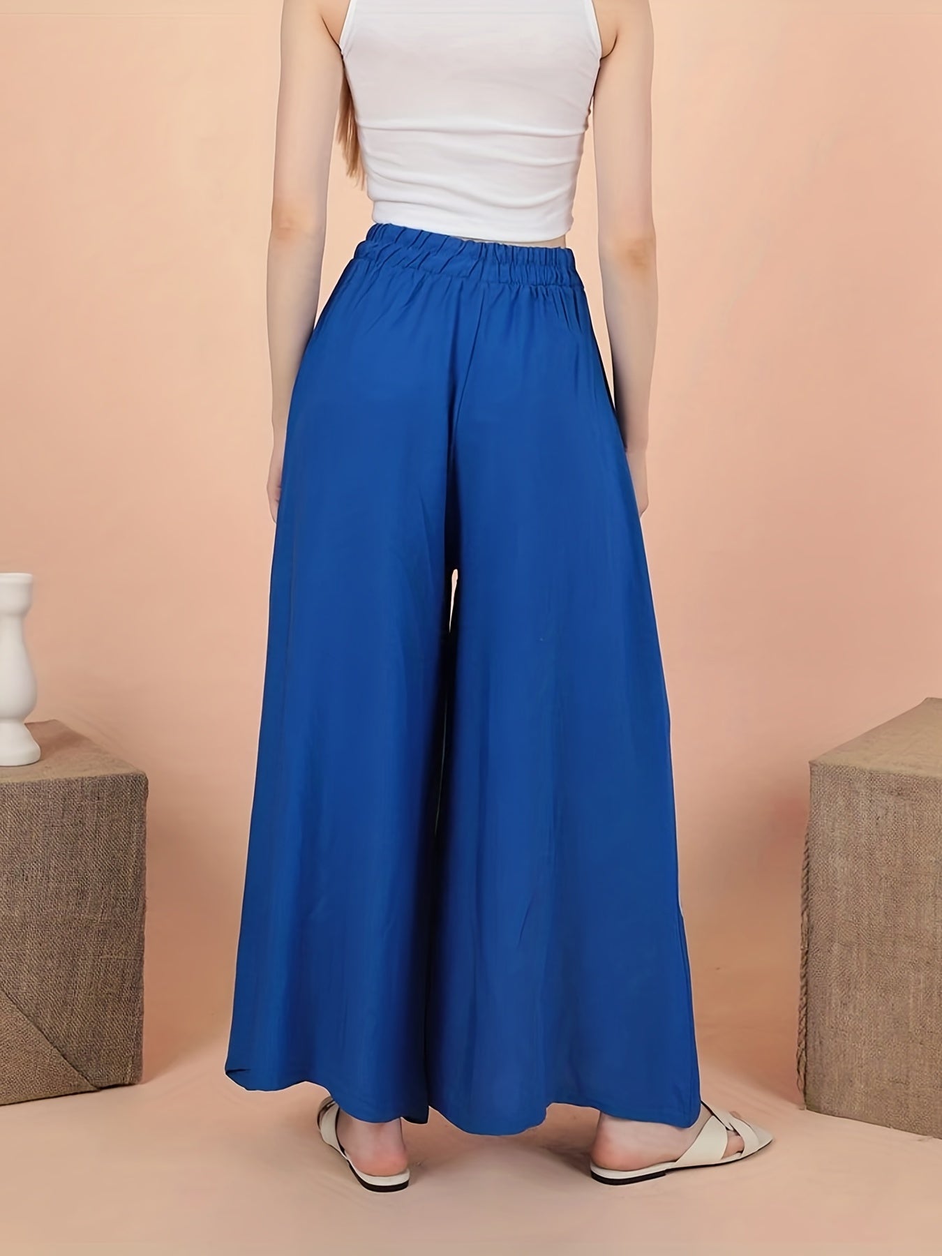  Geometric Print Wide Leg Trousers